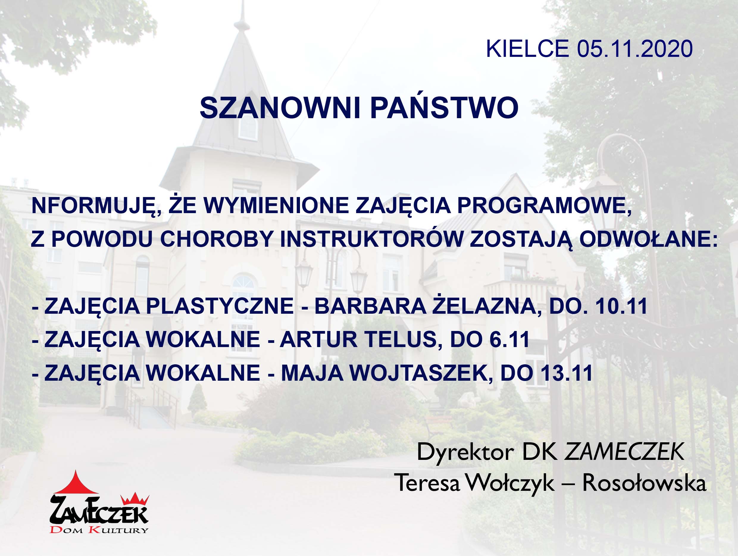 Odwołane zajęcia 05